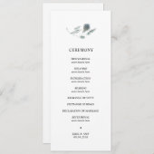 Programme de cérémonie du mariage de chardon bleu (Devant / Derrière)