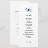 Programme de cérémonie du mariage de chardon bleu (Devant / Derrière)