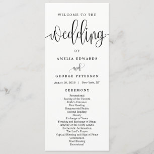 Programme de cérémonie du Mariage de la COULEUR MO