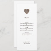 Programme de cérémonie du mariage du coeur de bois (Devant / Derrière)