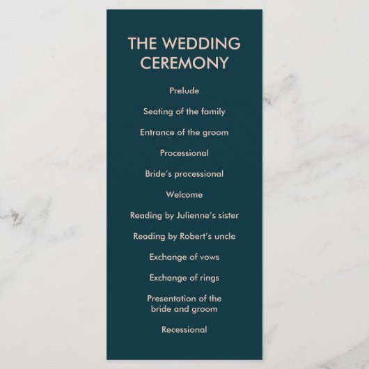 Programme de cérémonie du Mariage géométrique rose (Dos)