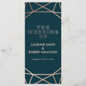 Programme de cérémonie du Mariage géométrique rose (Devant)