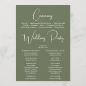 Programme de cérémonie du Mariage vert de couleur (Dos)
