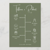 Programme de cérémonie du Mariage vert de couleur (Devant)