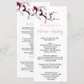 Programme de cérémonie florale rose et blanc Fleur (Devant / Derrière)