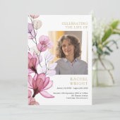 Programme de cérémonie funéraire à fleurs roses (Debout devant)