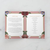 Programme de cérémonie funéraire à thème floral (Intérieur)