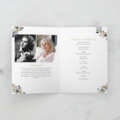 Programme de cérémonie funéraire plié aux fleurs d (Intérieur)