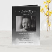 Programme de cérémonie funéraire plié Brouillard G (Fleur jaune)