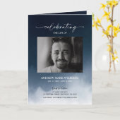 Programme de cérémonie funéraire plié de la Marine (Fleur jaune)