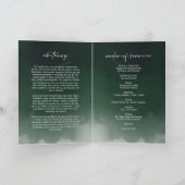 Programme de cérémonie funéraire verte plié (Intérieur)