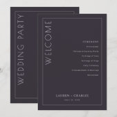 Programme de Cérémonie Gris Élégant (Devant / Derrière)