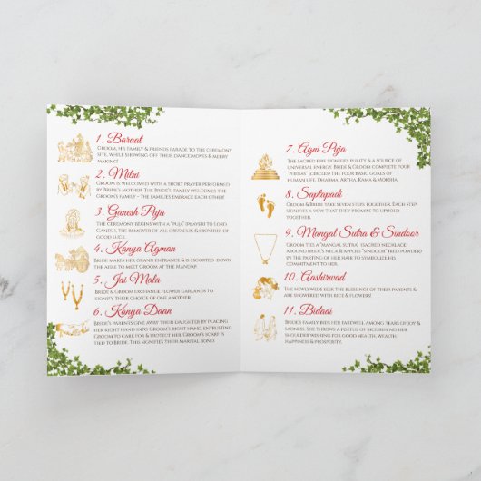 Programme de cérémonie hindoue et programme de mar (Intérieur)