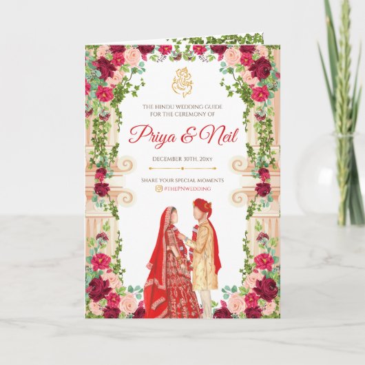 Programme de cérémonie hindoue et programme de mar (Devant)