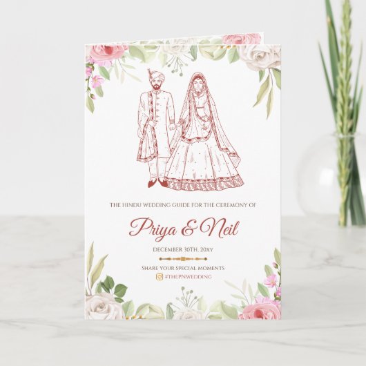 Programme de cérémonie hindoue et programme de mar (Devant)