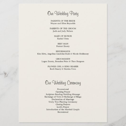 Programme de cérémonie Hydrangea & Mason Jar (Dos)