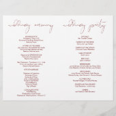 Programme de cérémonie mariage, Bourgogne minimali (Dos)