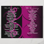 Programme de cérémonie mariage Courbe papillon ros (Dos)