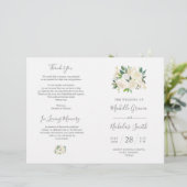 Programme de cérémonie mariage Crème Aquarelle Flo (Debout devant)