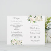 Programme de cérémonie mariage Crème Aquarelle Flo (Debout devant)