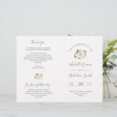 Programme de cérémonie mariage Crème Aquarelle Flo (Debout devant)