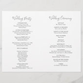Programme de cérémonie mariage Crème Aquarelle Flo (Dos)
