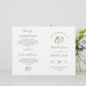 Programme de cérémonie mariage Crème Aquarelle Flo (Debout devant)
