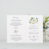 Programme de cérémonie mariage Crème Aquarelle Flo (Debout devant)