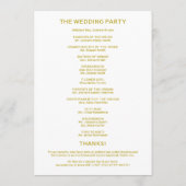 Programme de cérémonie Mariage de bienvenue Callig (Dos)