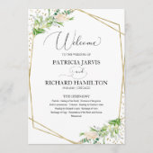 Programme de cérémonie Mariage de bienvenue Élégan (Devant)