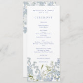 Programme de Cérémonie Mariage de Florals Bleus Fr (Devant / Derrière)