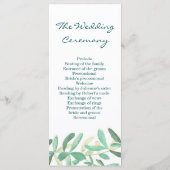 Programme de cérémonie Mariage de la verdure botan (Dos)