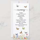 Programme de Cérémonie Mariage de papillons fleur (Dos)