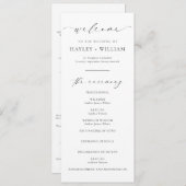 Programme de cérémonie Mariage d'Ellesmere (Devant / Derrière)