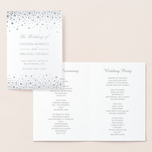 Programme de cérémonie Mariage des points Confetti (Affichage)