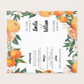 Programme de Cérémonie Mariage d'Oranges romantiqu (Outside Unfolded)