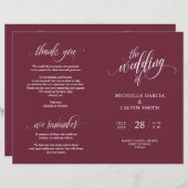 Programme de cérémonie mariage Élégance Script Bou (Devant / Derrière)