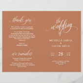 Programme de cérémonie mariage Élégance Script Cui (Devant)