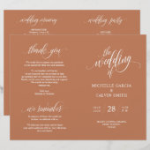 Programme de cérémonie mariage Élégance Script Cui (Devant / Derrière)