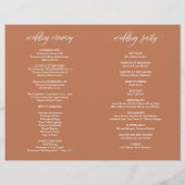 Programme de cérémonie mariage Élégance Script Cui (Dos)