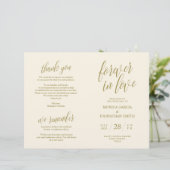 Programme de cérémonie mariage, Elegance Script Go (Debout devant)