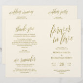 Programme de cérémonie mariage, Elegance Script Go (Devant / Derrière)