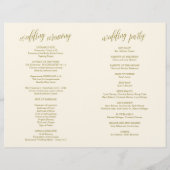 Programme de cérémonie mariage, Elegance Script Go (Dos)