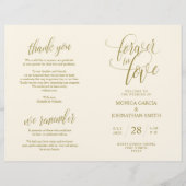 Programme de cérémonie mariage Élégance Script Gol (Devant)