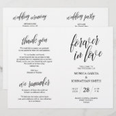 Programme de cérémonie mariage, Élégance Script no (Devant / Derrière)