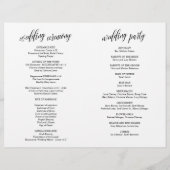 Programme de cérémonie mariage, Élégance Script no (Dos)