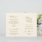 Programme de cérémonie mariage, Élégant Script Gol (Debout devant)