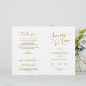 Programme de cérémonie mariage, Élégant Script Gol (Debout devant)