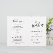 Programme de cérémonie mariage, Élégant script noi (Debout devant)