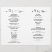 Programme de cérémonie mariage, Élégant script noi (Dos)